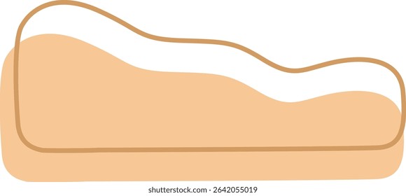 A layered beige shape with subtle depth, representing the interconnectedness of natural elements in a clean, minimalist design.