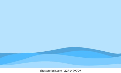 Layered blue ocean waves vector background illustration