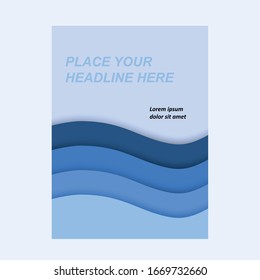 Layered Blue Wave background. Vector Design for Business Presentations, Flyers, Posters.