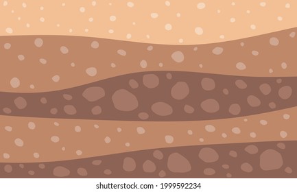 Layered Of Brown Soil And Rock Subsurface. Gravel Layers.