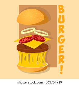 Layered Burger Illustration