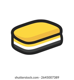 Bolo em camadas exibe sabor listras sobremesa fundo isolado