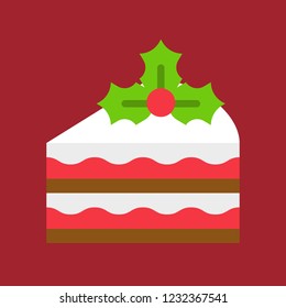 layered cake with mistletoe,christmas food filled icon