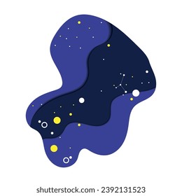 Layered cartoon view of outer space Vector illustration