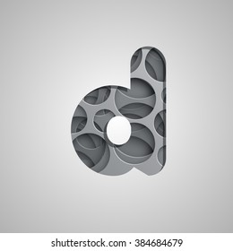 Layered character from a typeset, vector