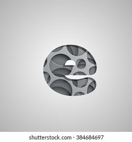 Layered character from a typeset, vector
