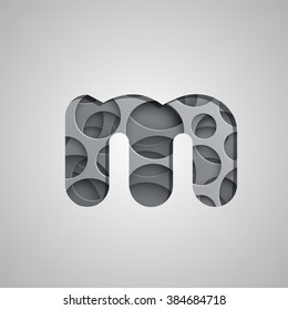 Layered character from a typeset, vector