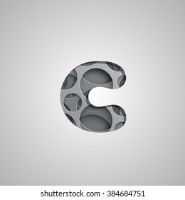 Layered character from a typeset, vector