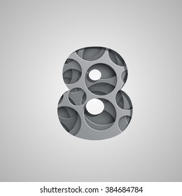 Layered character from a typeset, vector