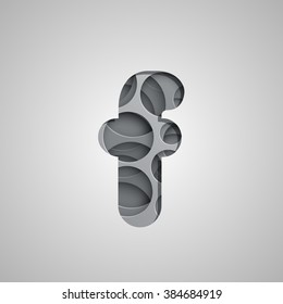 Layered character from a typeset, vector