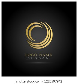Layered Circle Logo. Symbol & Icon Vector Template.