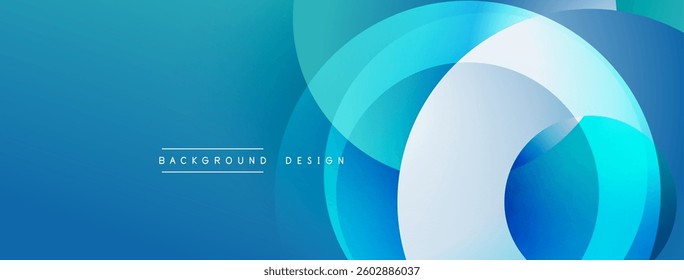 Layered circular shapes in vivid colors form a gradient-rich abstract design with smooth transitions, depth effects, and a modern, futuristic aesthetic