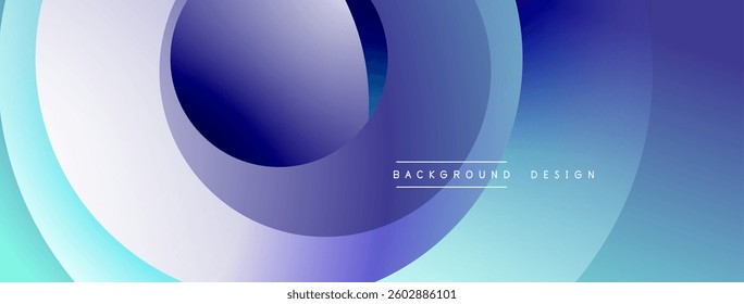 Layered circular shapes in vivid colors form a gradient-rich abstract design with smooth transitions, depth effects, and a modern, futuristic aesthetic