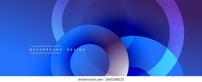 Layered circular shapes in vivid colors form a gradient-rich abstract design with smooth transitions, depth effects, and a modern, futuristic aesthetic