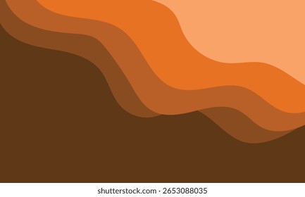 Layered Coffee Wave Abstract Background in Brown Tones