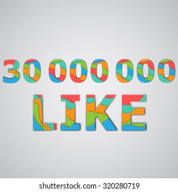 Layered colorful number, vector