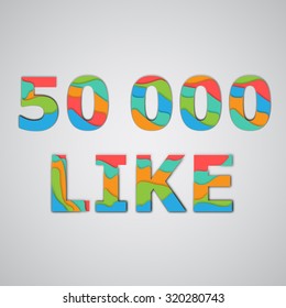 Layered colorful number, vector