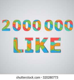 Layered colorful number, vector