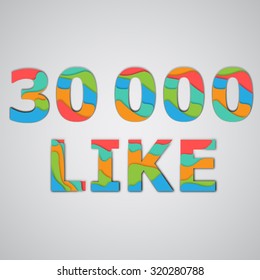 Layered colorful number, vector
