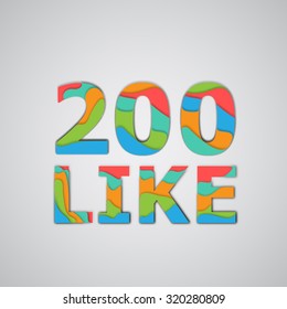 Layered colorful number, vector