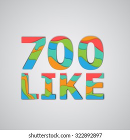 Layered colorful number, vector
