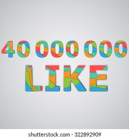 Layered colorful number, vector