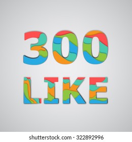Layered colorful number, vector