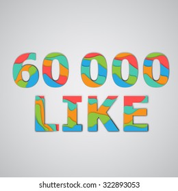 Layered colorful number, vector