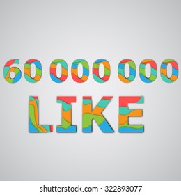 Layered colorful number, vector