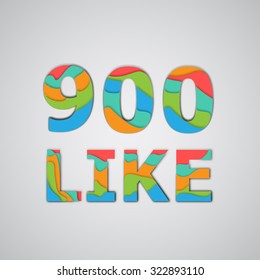 Layered colorful number, vector