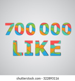 Layered colorful number, vector
