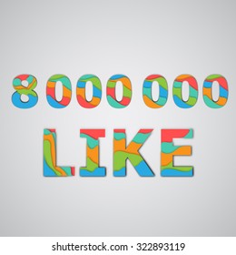 Layered colorful number, vector