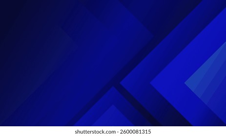 A layered composition of translucent rectangles and diagonal lines in deep and light blue tones. The overlapping elements