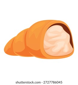 Hojaldre en forma de cono en capas relleno de crema de vainilla dulce
