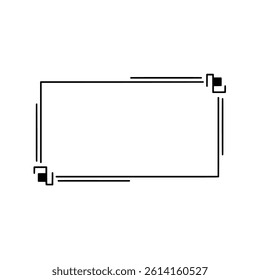 Layered Corner Frame with Overlapping Lines - Modern Minimalist Border for Contemporary Graphic Design - Editable Isolated Vector Template for Art Projects and Digital Creations