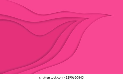 Layered cutout style background, pink vector illustration