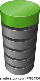 Layered cylinder. Vector.