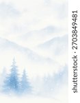 layered depth Misty mountain background
