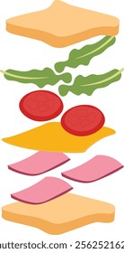 Layered Dessert Elements Food Illustration