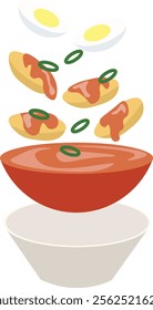 Layered Dessert Elements Food Illustration