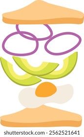 Layered Dessert Elements Food Illustration