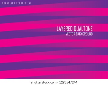 Layered dualtone color vector background in pink and purple