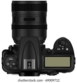 Layered editable vector illustration of camera.