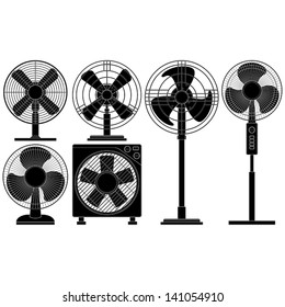 Layered editable vector illustration of collected Electric Fans.