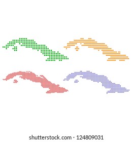Layered editable vector illustration country map of Cuba,which contains four defferent pixel versions,can be used as background or material.