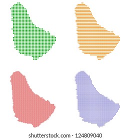 Layered editable vector illustration country map of Barbados,which contains four defferent pixel versions,can be used as background or material.