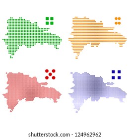 Layered editable vector illustration country map of Dominica,which contains four defferent pixel versions,can be used as background or material.