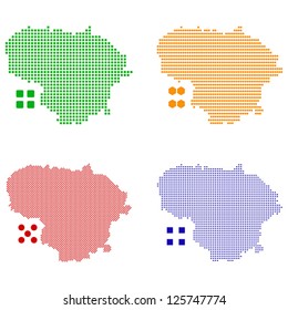 Layered editable vector illustration country map of Lithuania,which contains four defferent pixel versions,can be used as background or material.