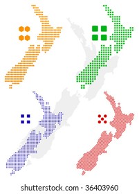 Layered editable vector illustration country map of New Zealand,which contains four defferent pixel versions,can be used as background or material.