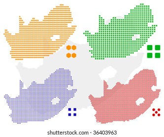 Layered editable vector illustration country map of South Africa,which contains four defferent pixel versions,can be used as background or material.